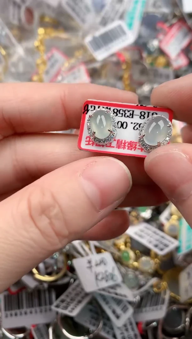 银S925镶嵌戒指翡翠555          3