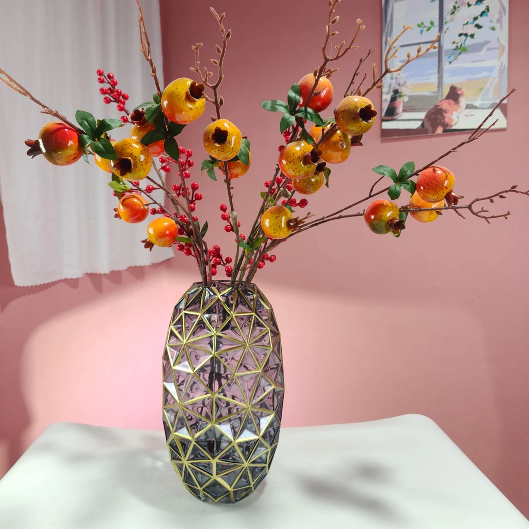 创意玻璃花瓶轻奢摆件绣球客厅插花欧式餐桌电视柜摆设家居装饰品