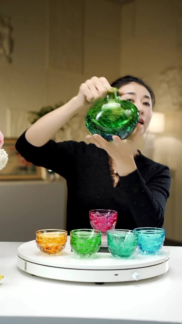 手工艺品琉璃气泡款绿色香薰瓶