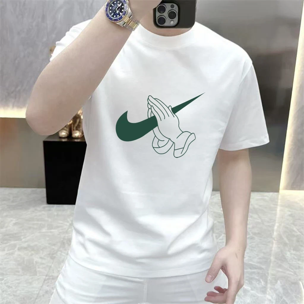 潮牌2025夏季爆款男士纯棉短袖T恤休闲百搭轻奢高档体恤百搭上衣T