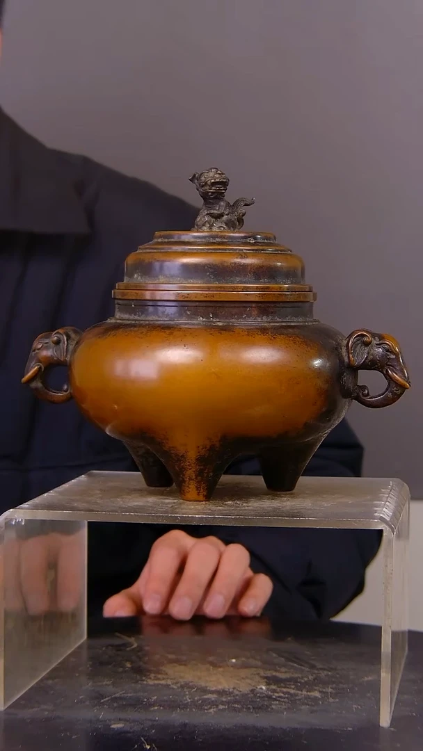 用****7山水铜缘紫铜香炉结缘1111