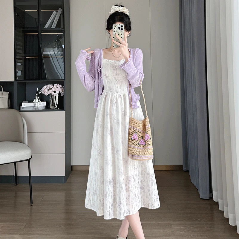 温柔风碎花吊带连衣裙女夏季2025新款法式气质小清新中长款仙女裙