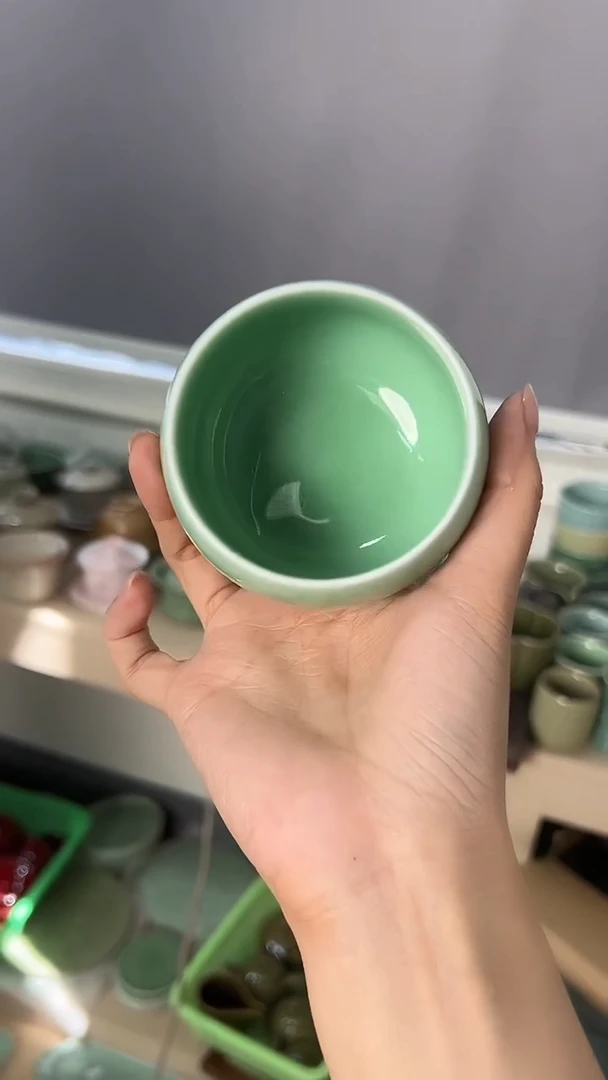 龙泉云间青瓷小米茶器