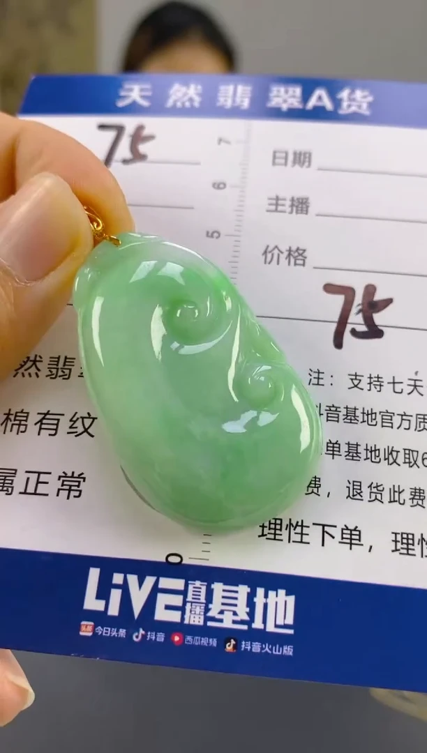 【闪购商品】翡翠颈饰18K金镶嵌天然A货翡翠