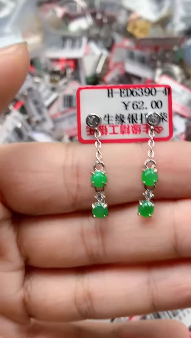 银S925镶嵌戒指翡翠天然A货缅甸翡翠