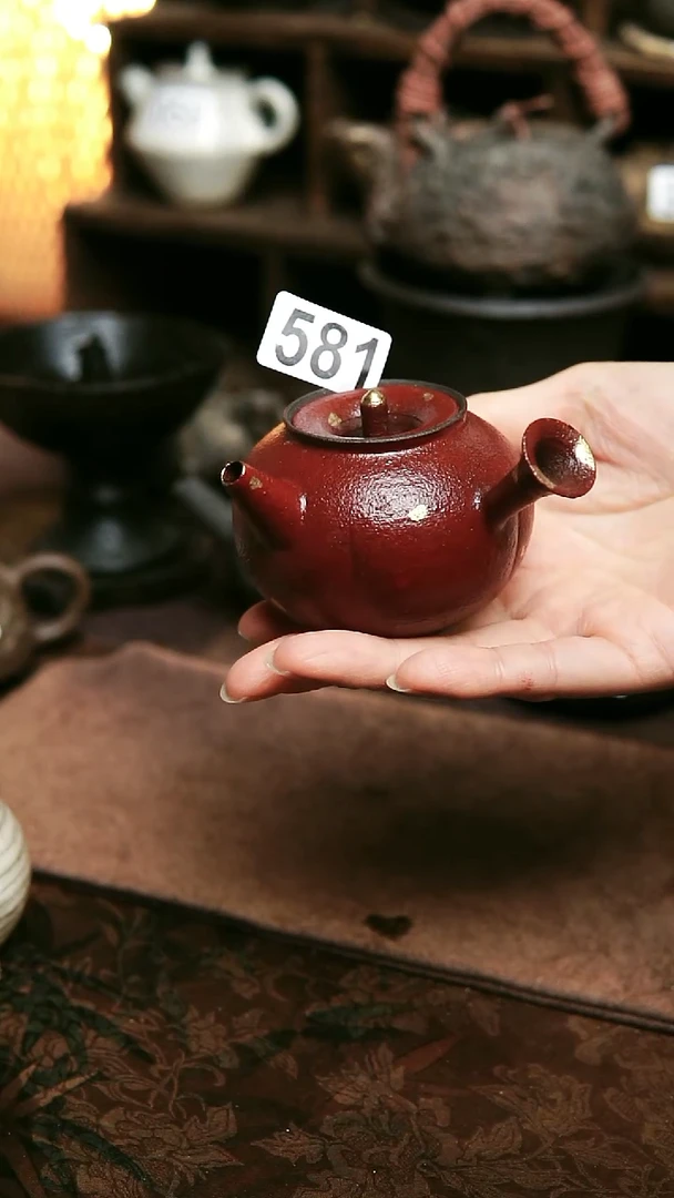 紫砂全手工撒金茶壶125毫升