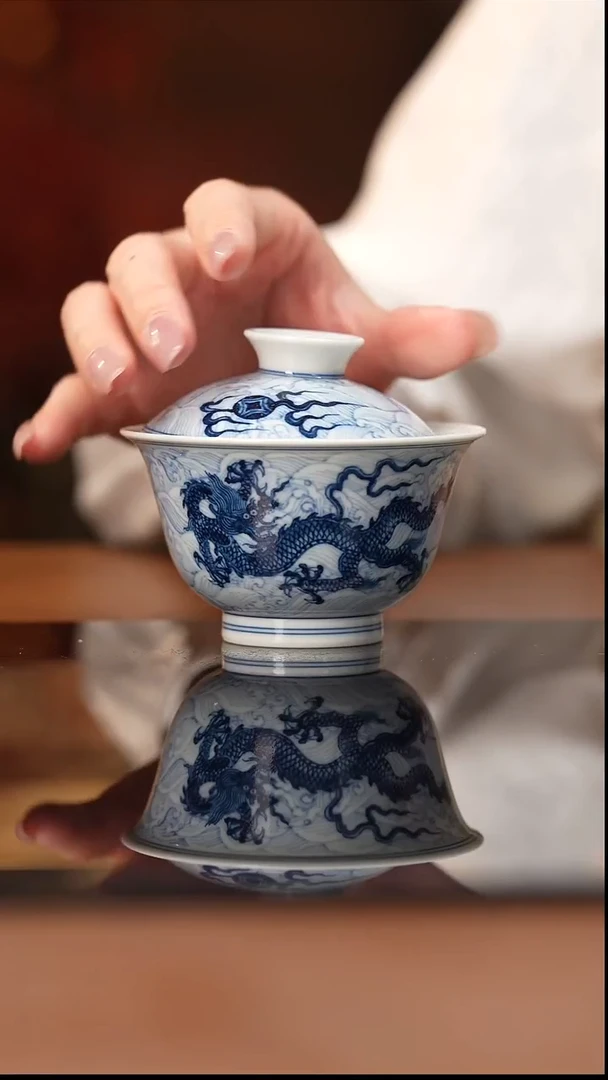 杯尚镇雅器青花龙杯