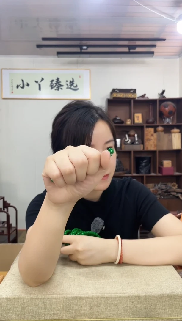 乌木类端景台470绿胖子木木6*8单圈串木木木