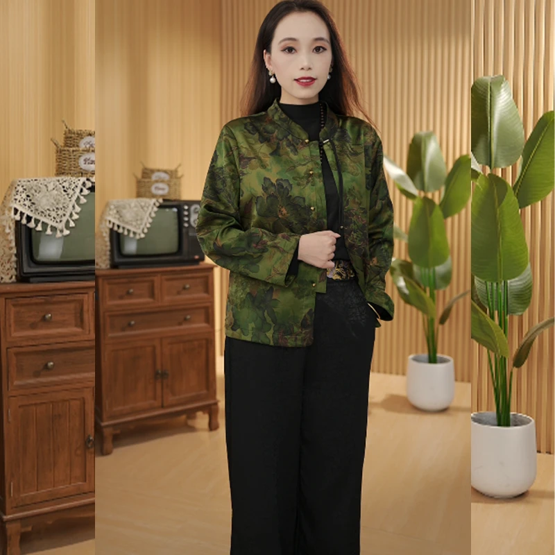 【梦秋】新款妈妈装加厚秋冬季中式外套百搭显瘦中年女国风保暖上