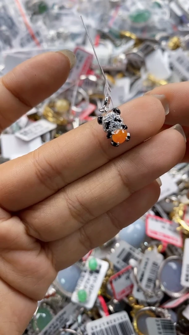 银S925镶嵌戒指翡翠8888----7