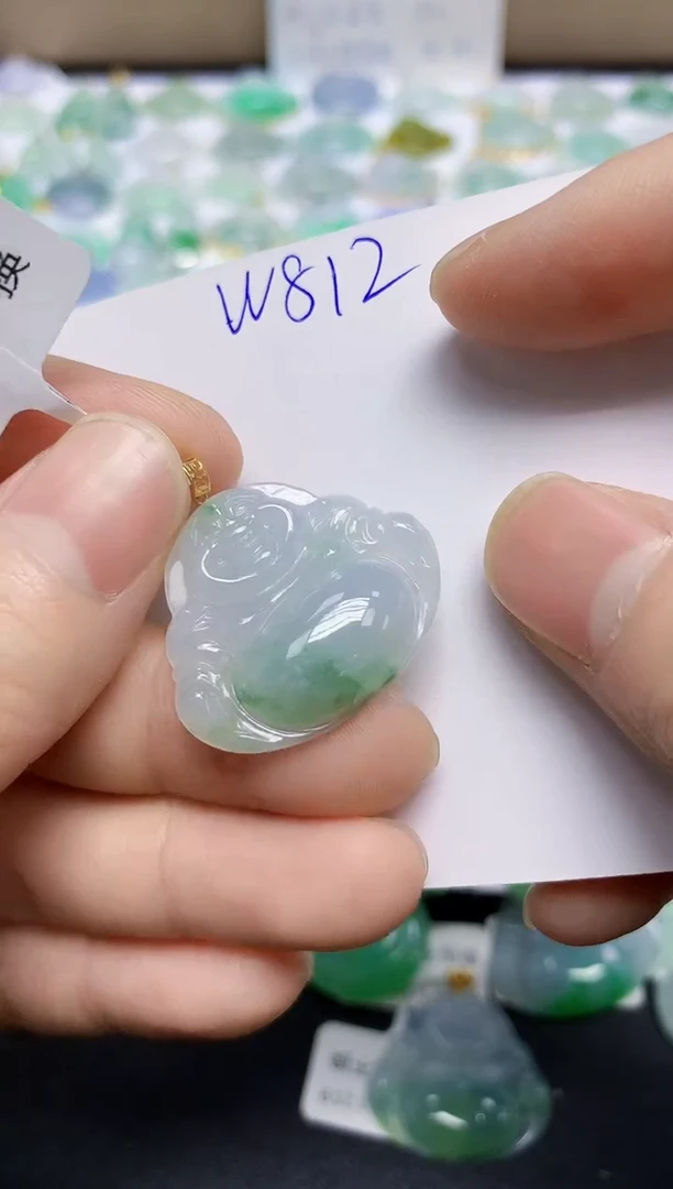 颈饰未镶嵌翡翠天然缅甸翡翠A货翡翠百元以上9元证书费自理C