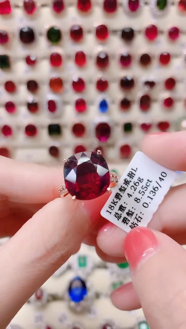 18K金镶嵌18K金戒指碧玺1