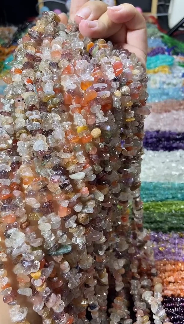 水晶珠宝半成品未镶嵌彩发晶