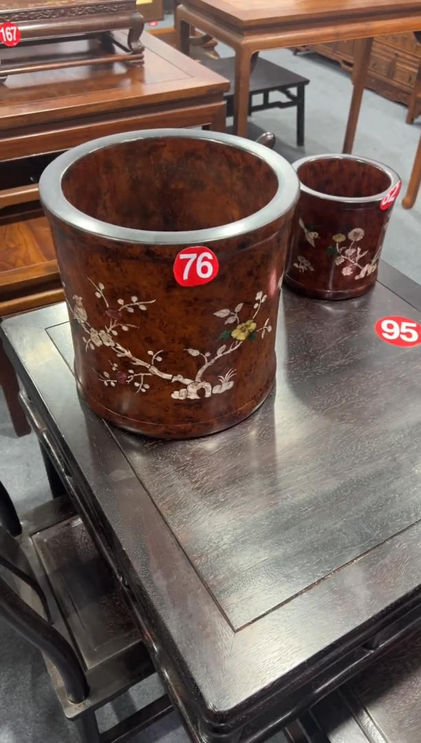 木木 螺钿镶嵌笔海笔筒30.5/301