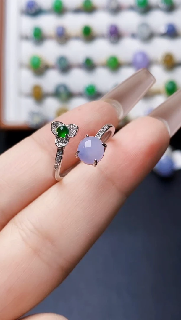 银S925镶嵌戒指翡翠0025