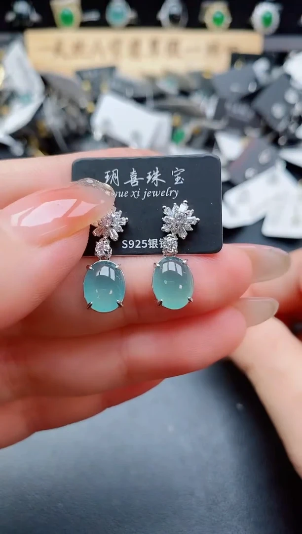 银S925镶嵌戒指翡翠1