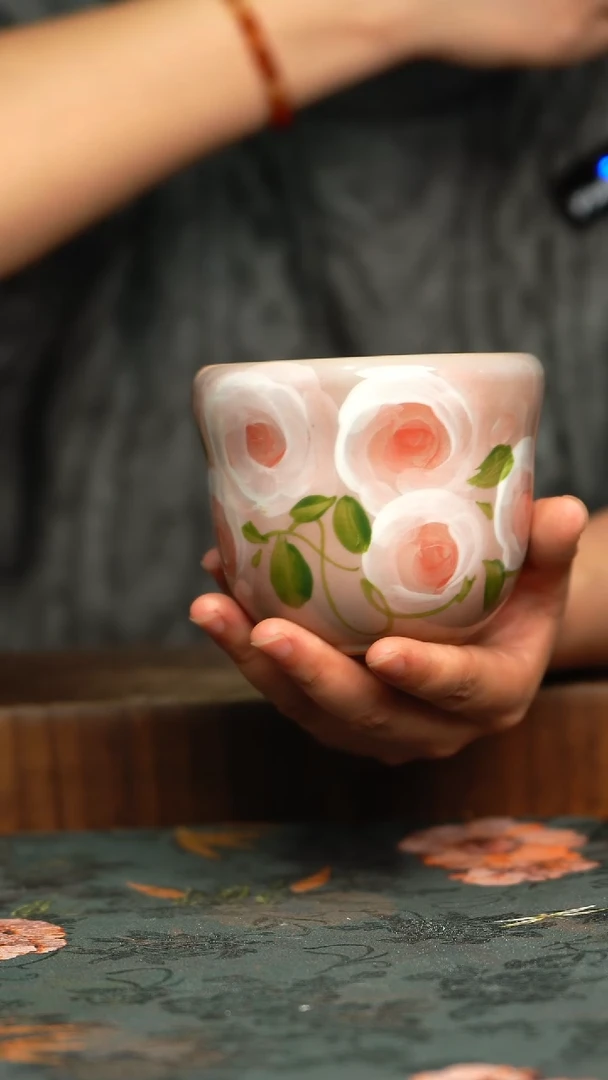 杯釉下彩手工手绘同款陶器