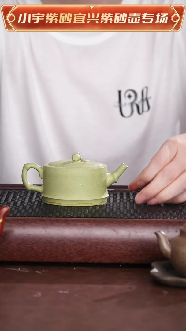 茶杯紫砂豆青砂一段竹壶 高 @@CH03335