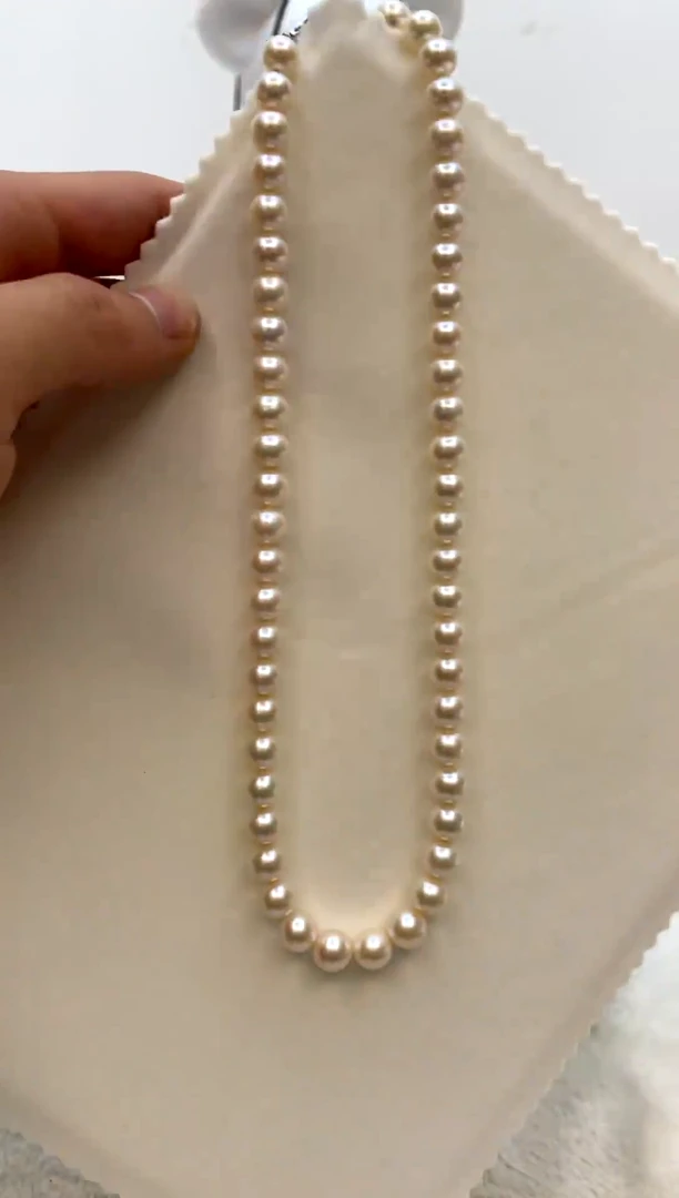 颈饰银S925镶嵌淡水珍珠8-9