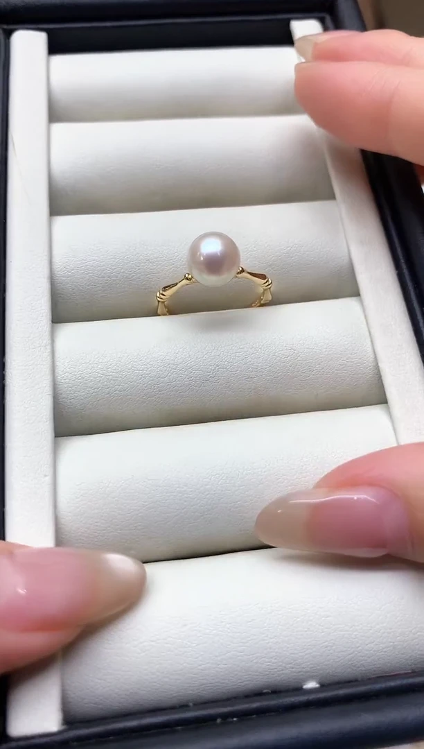 戒指银S925镶嵌淡水珍珠S925银淡水珍珠戒指