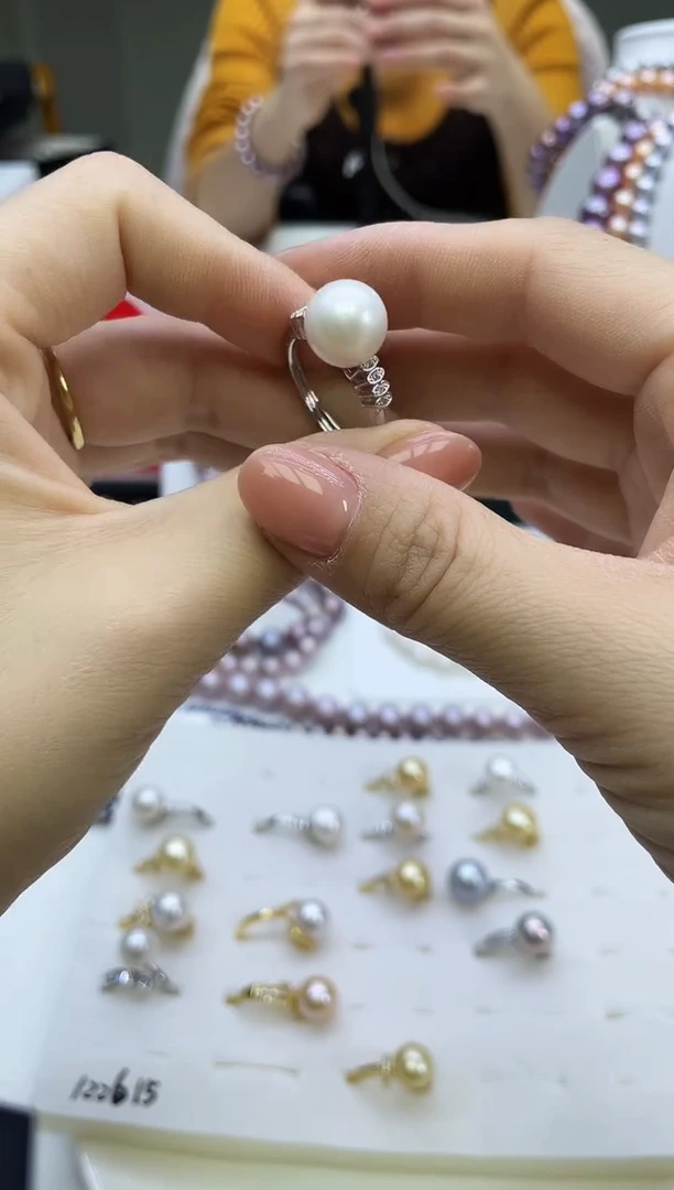 未镶嵌戒指淡水珍珠白色系戒指