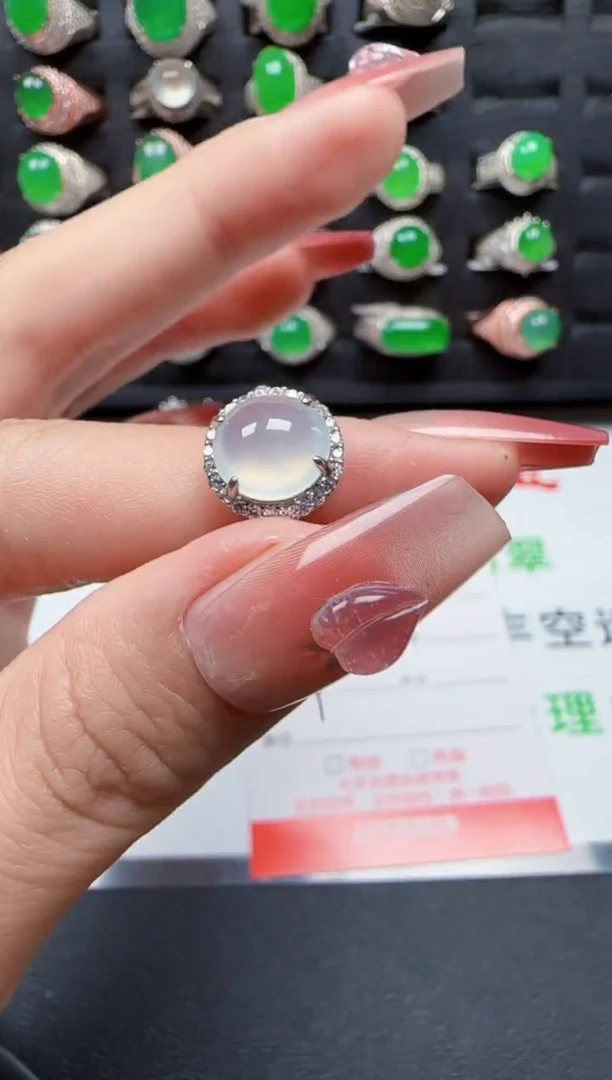 【闪购商品】翡翠戒指银S925镶嵌3086