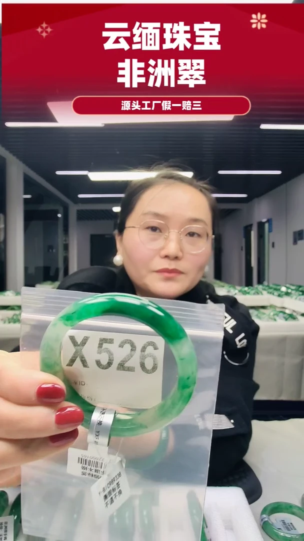 未镶嵌手镯石英质玉（非洲翠）58圈口X526