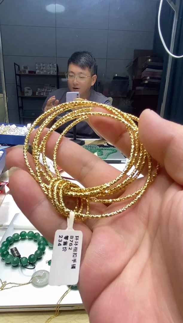 莎****店沙金手镯时尚百搭