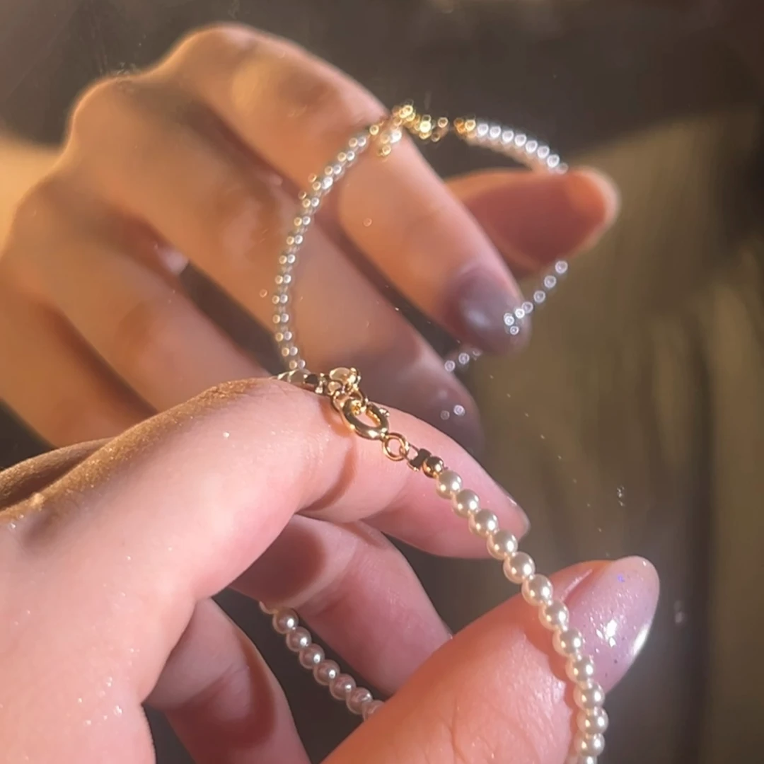 非金属仿珍珠手链 珍珠手链轻奢高级感简约百搭小众ins