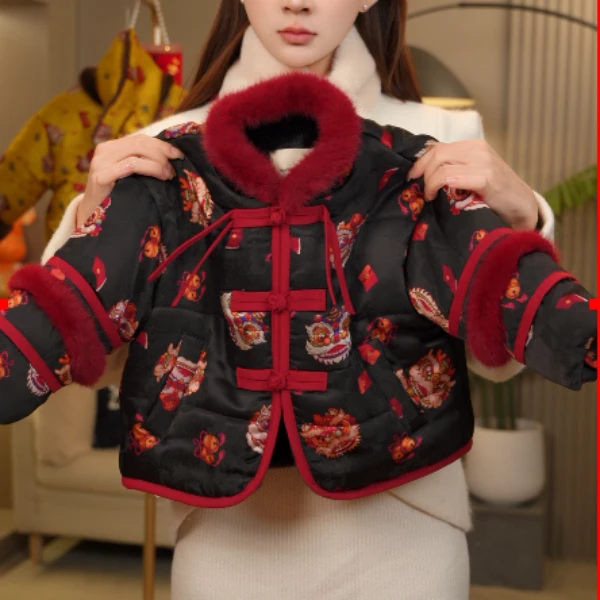 2025新款年服儿童男女童新中式加棉加厚卡通洋气保暖舒适国风外套