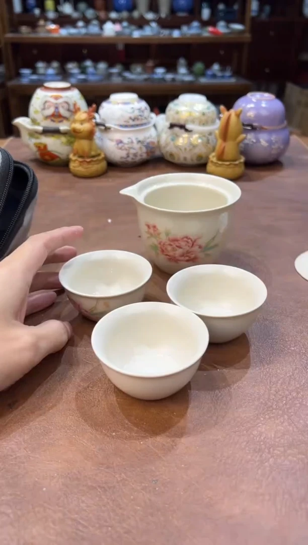 真的很便宜超好看会开片的旅行茶具
