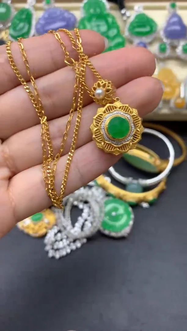 【闪购商品】翡翠颈饰18K金镶嵌468-中国好珍宝