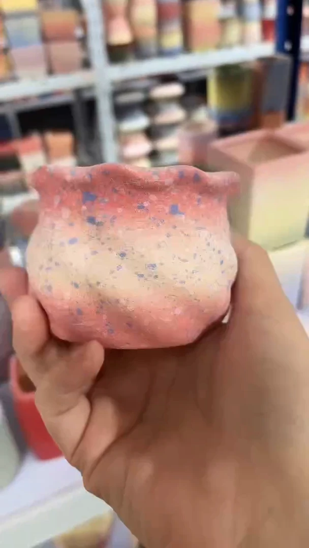 麦饭石粗陶多肉花盆口径6*6