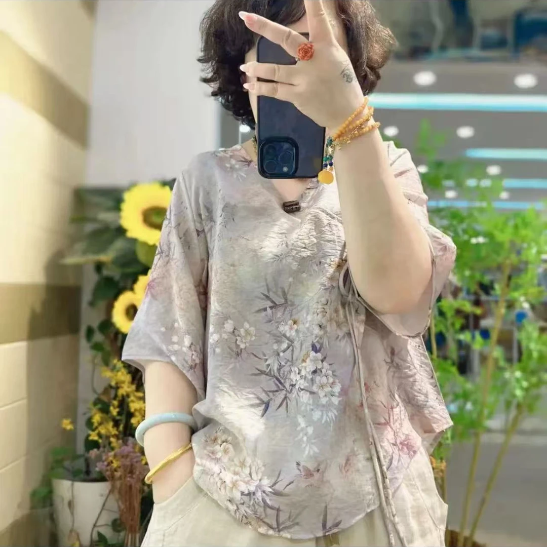 【紫竹】夏季薄款宽松舒适百搭显瘦休闲上衣