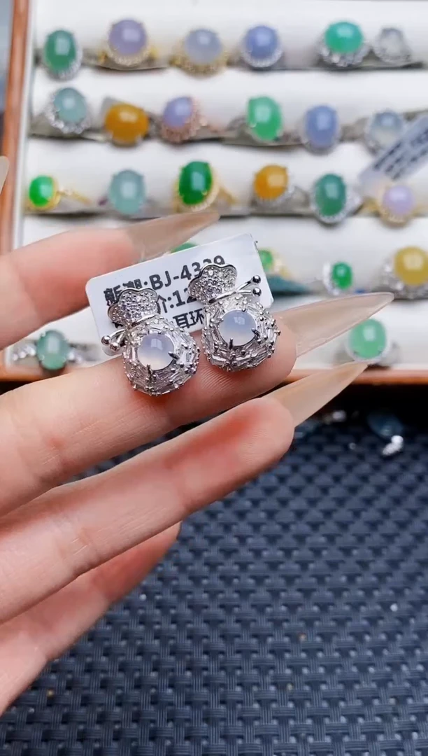 银S925镶嵌戒指翡翠305