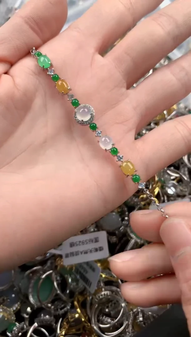 银S925镶嵌戒指翡翠222  9