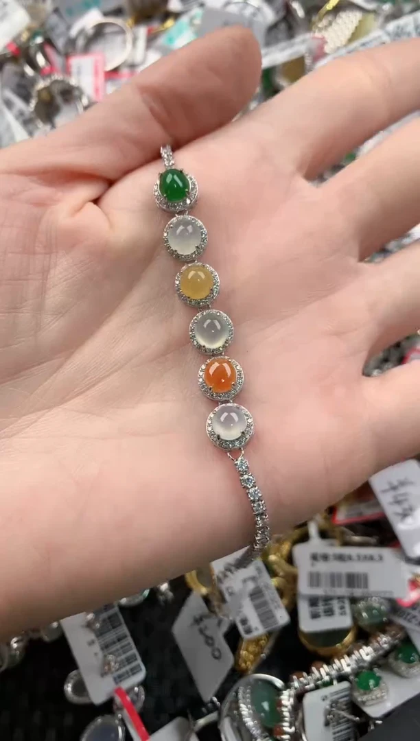 银S925镶嵌戒指翡翠444----6