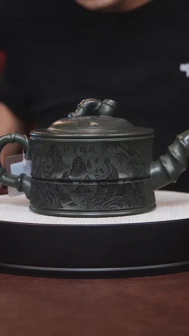 茶杯紫砂宜兴紫砂 熊猫竹段