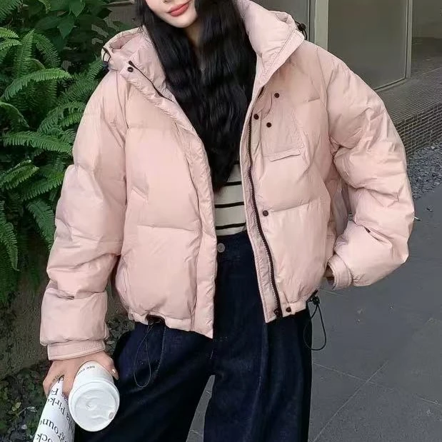 连帽棉服保暖外套女冬季新款时尚洋气减龄上衣#821