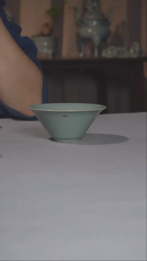 汝瓷002号斗笠杯微瑕