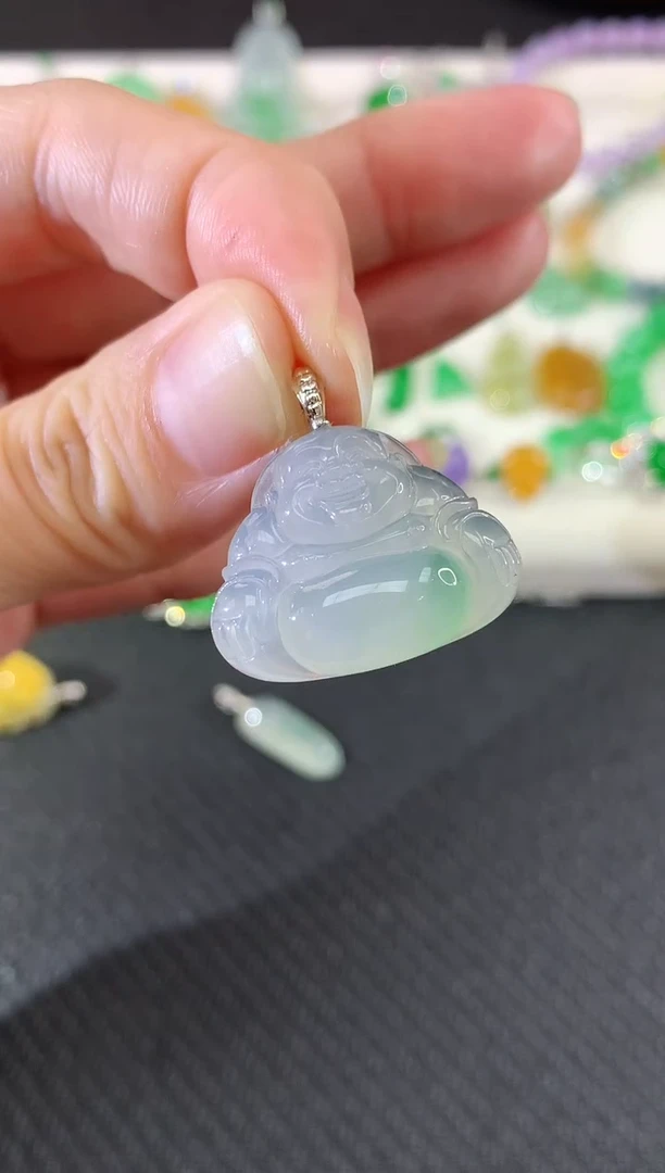 吊坠(不含链)18K金镶嵌翡翠佛公|2800