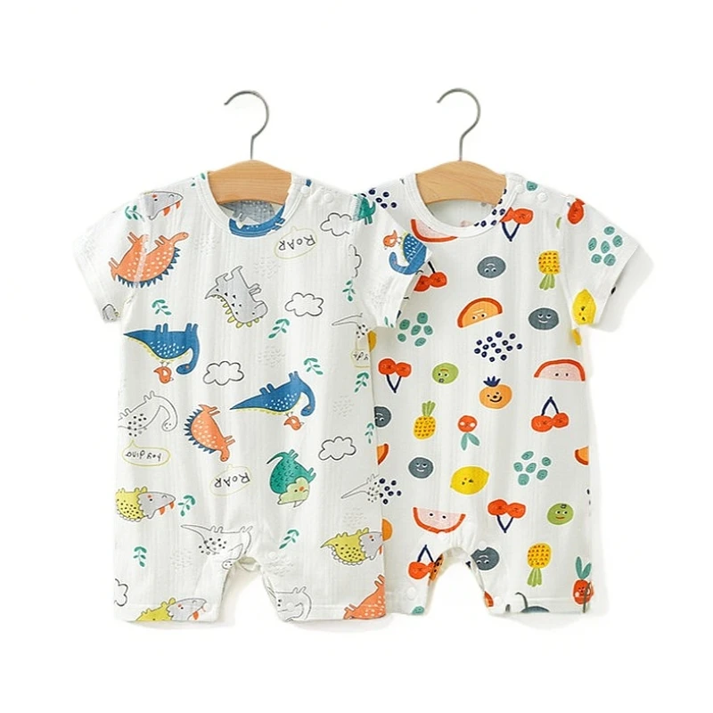 【2西润花姐】东B001-200莱卡棉婴儿夏季透气吸汗连体衣