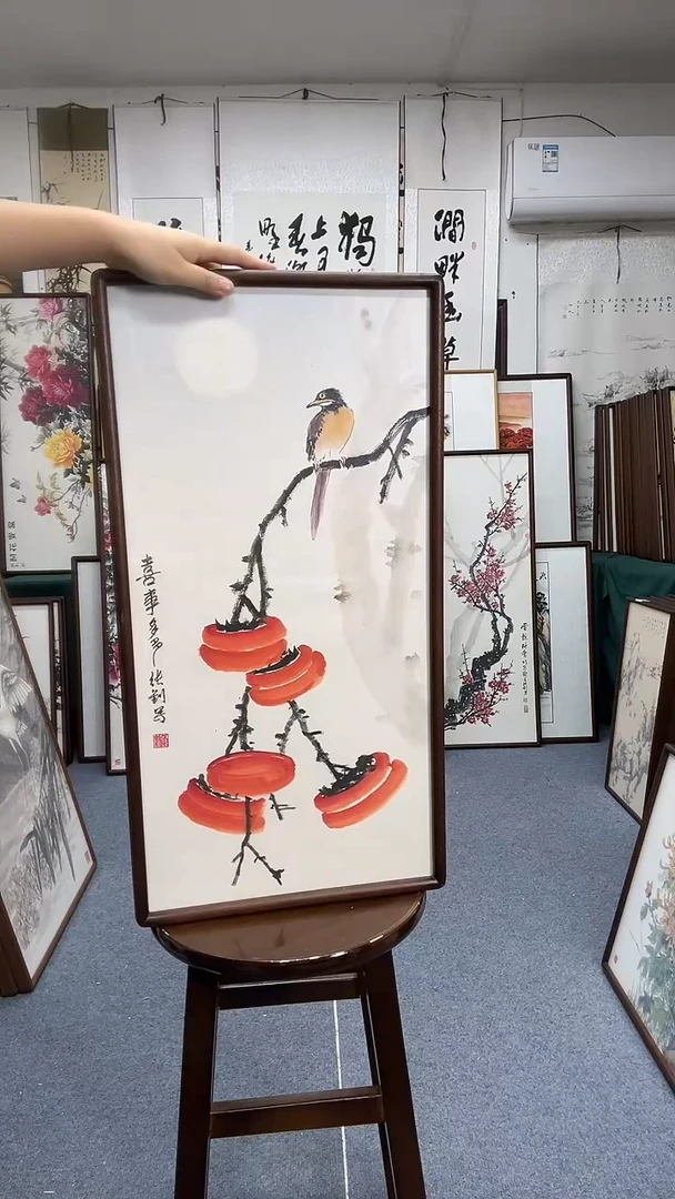 国画35*68实木画框京东包邮手绘