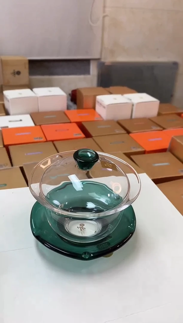 禅语盖碗/墨绿。。