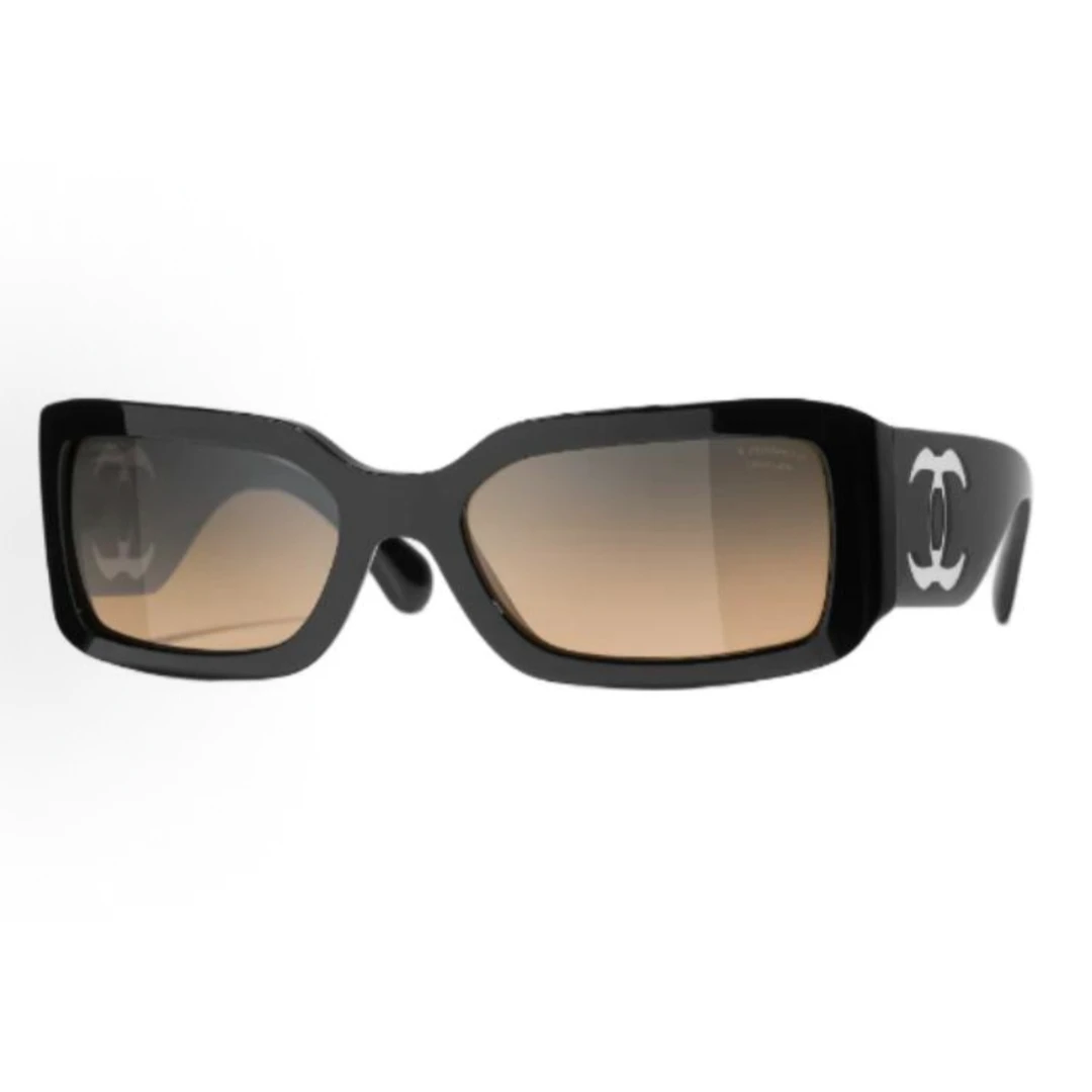 未使用 Chanel/香奈儿 汤/TP031771/透明双C矩形框 太阳眼镜