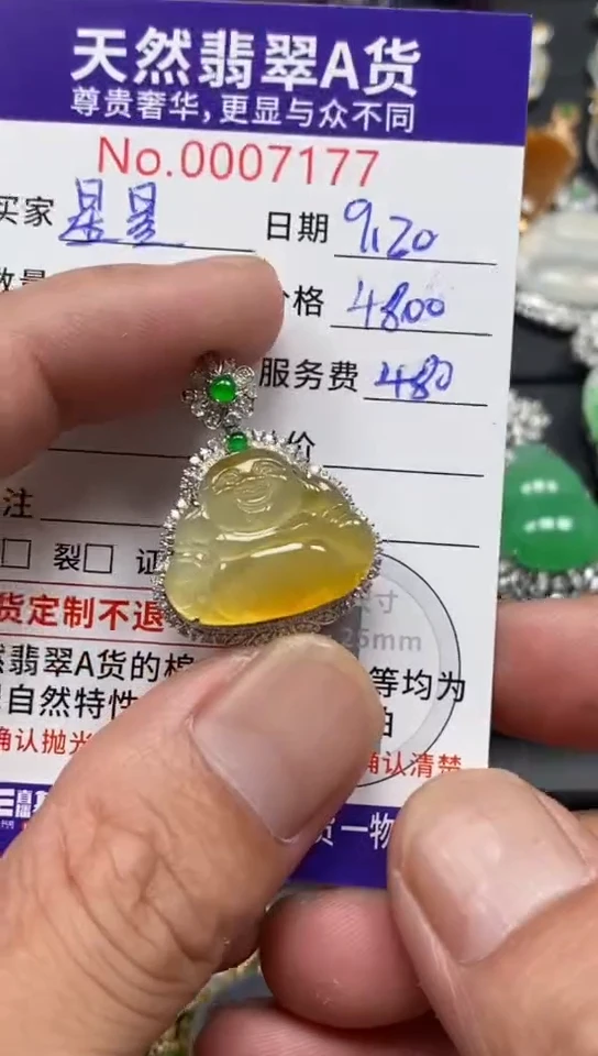 颈饰18K金镶嵌翡翠翡翠