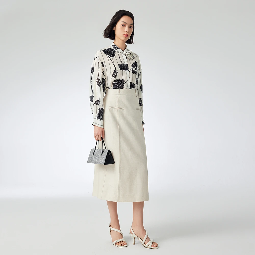 【王小专属】麻感简约直身裙 2D233001