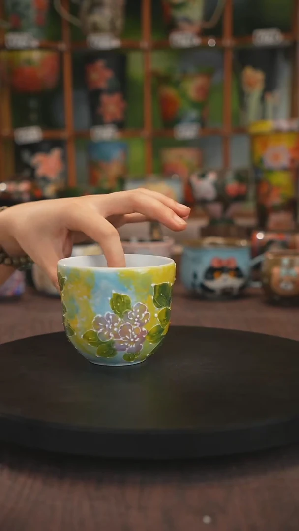 杯子手绘釉下彩