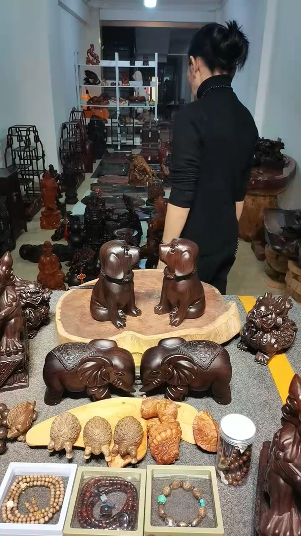 木黑檀一对小旺财，