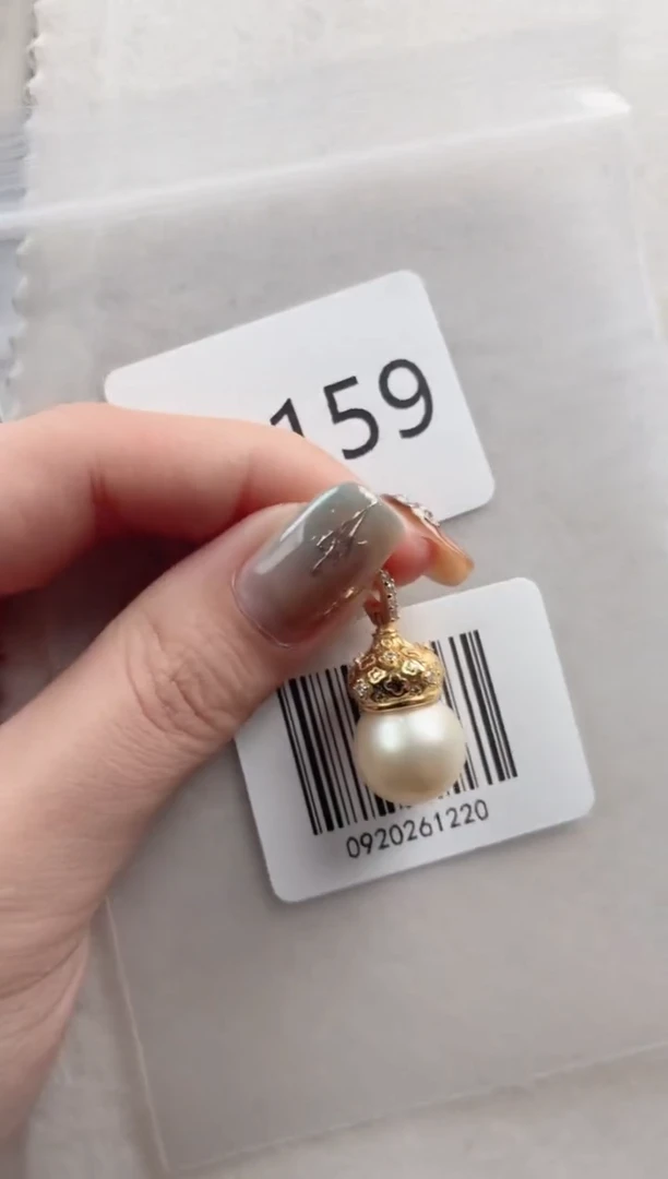 银S925镶嵌吊坠海水珍珠F159